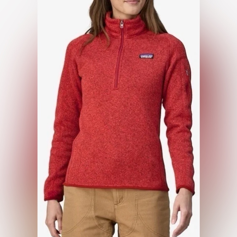 Patagonia Women’s Better Sweater 1/4 Zip Fleece Pullover Jacket Red Size Small